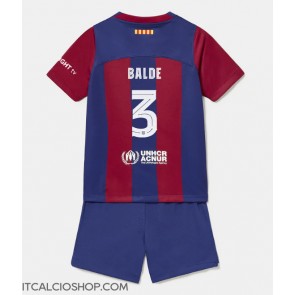 Barcelona Alejandro Balde #3 Prima Maglia Bambino 2023-24 Manica Corta (+ Pantaloni corti)